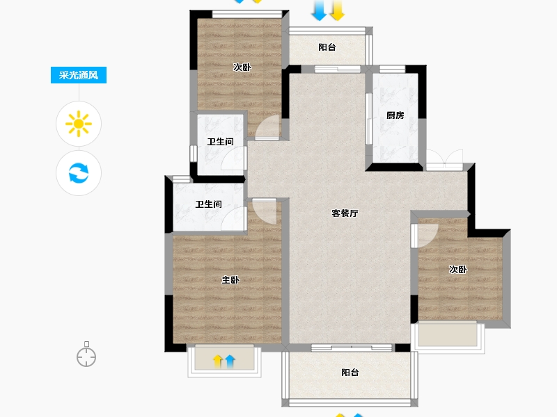 山东省-济南市-昌建·君悦府-89.20-户型库-采光通风