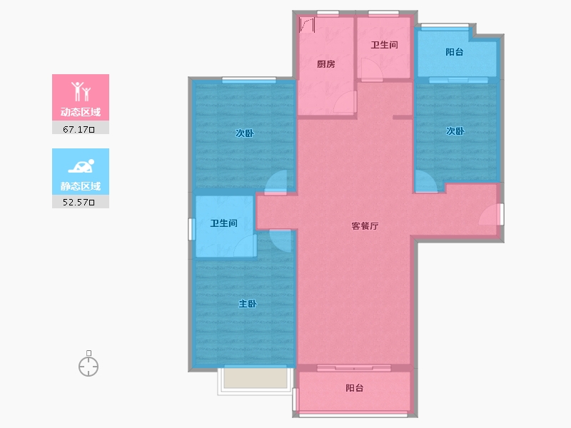 河南省-信阳市-温州城市花园-北区-109.00-户型库-动静分区