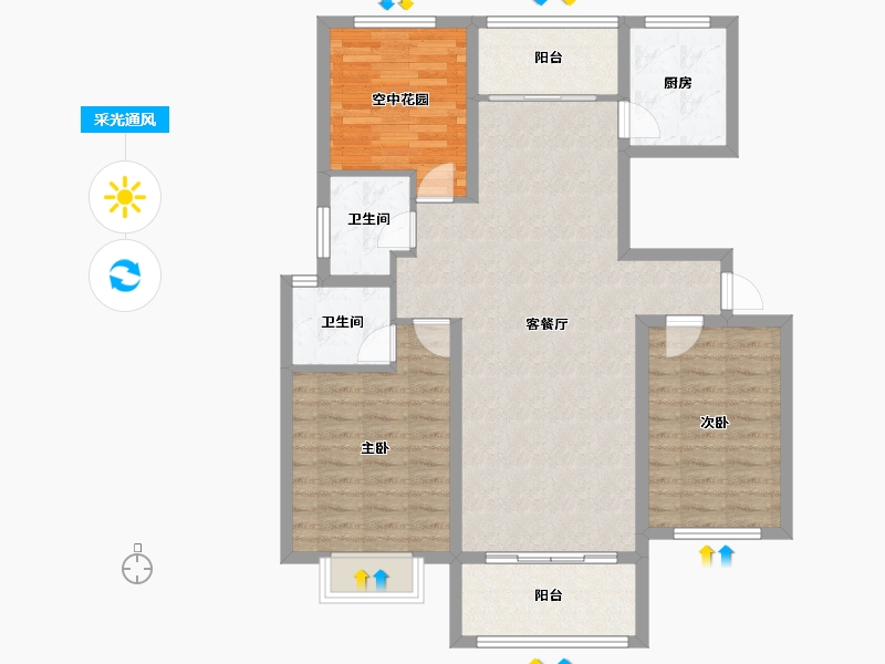 河南省-信阳市-信合史河春天-100.36-户型库-采光通风