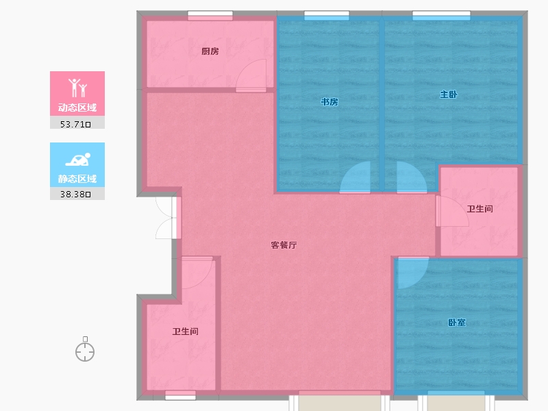 河北省-保定市-田园文苑-84.35-户型库-动静分区