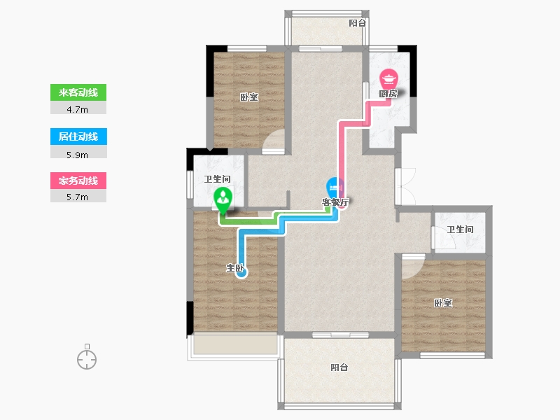 安徽省-六安市-兴茂悠然南山-104.00-户型库-动静线