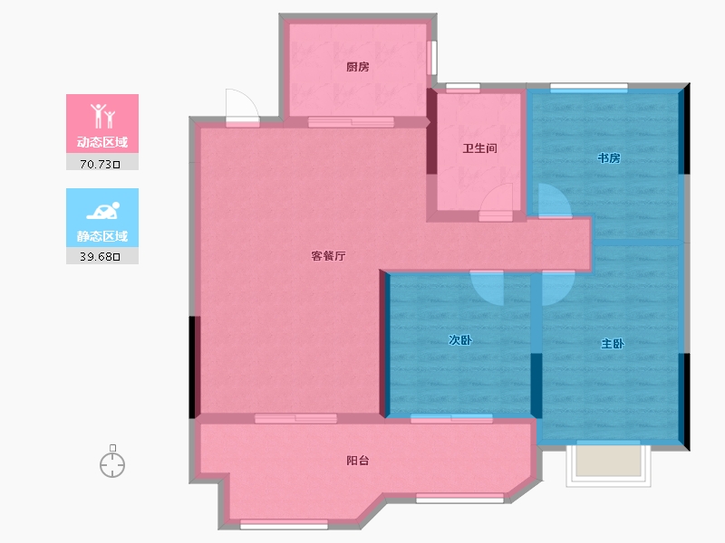 河南省-南阳市-盛世国际城-99.68-户型库-动静分区