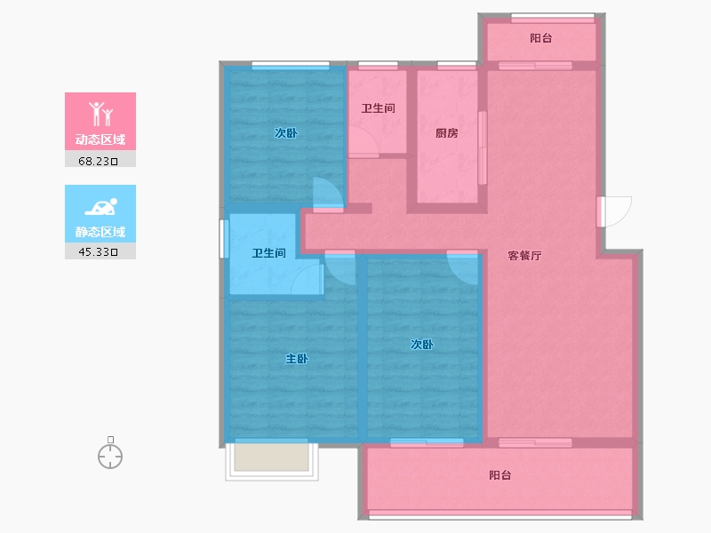 河南省-信阳市-翰林名门门新城国际-100.96-户型库-动静分区