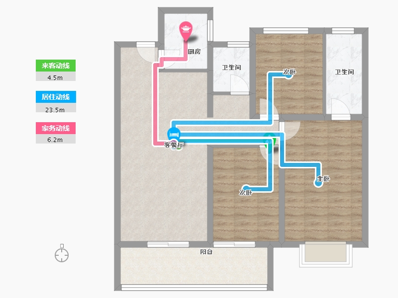 河南省-信阳市-翰林名门门新城国际-91.16-户型库-动静线