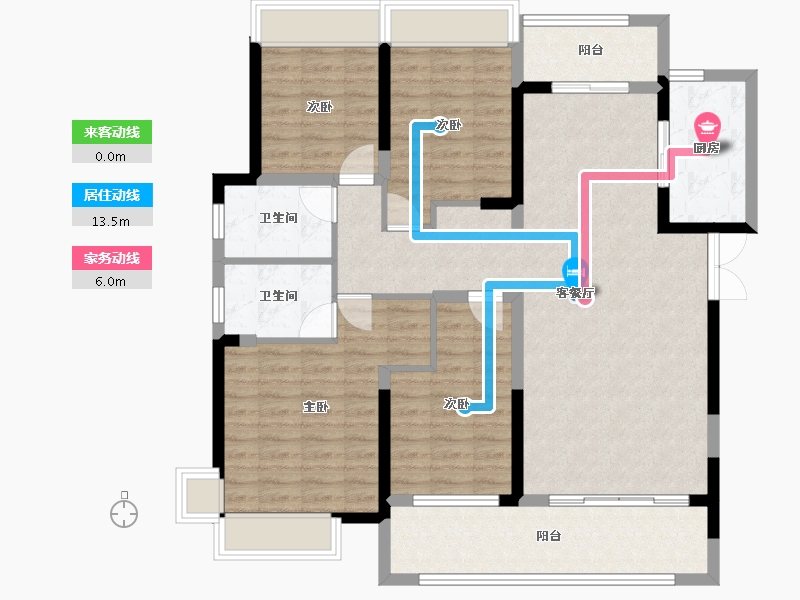 河南省-信阳市-信合公园壹号院-118.60-户型库-动静线