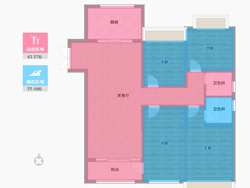 山东省-滨州市-融汇长江观邸-128.00-户型库-动静分区