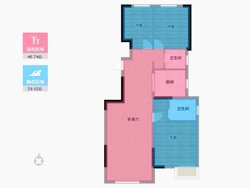 北京-北京市-金地·璟宸-77.15-户型库-动静分区