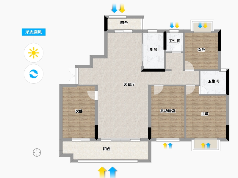 湖南省-衡阳市-金桂园小区-119.41-户型库-采光通风