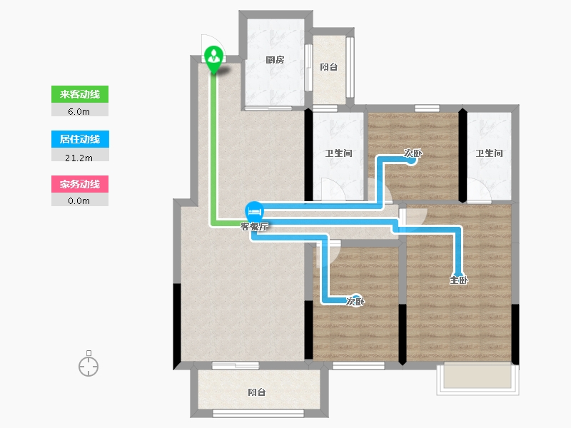 湖南省-娄底市-吉大汉珠山府-93.96-户型库-动静线