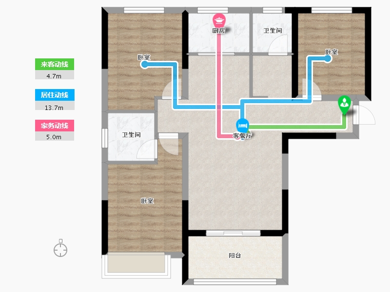 河南省-洛阳市-京熙帝景3期-85.46-户型库-动静线