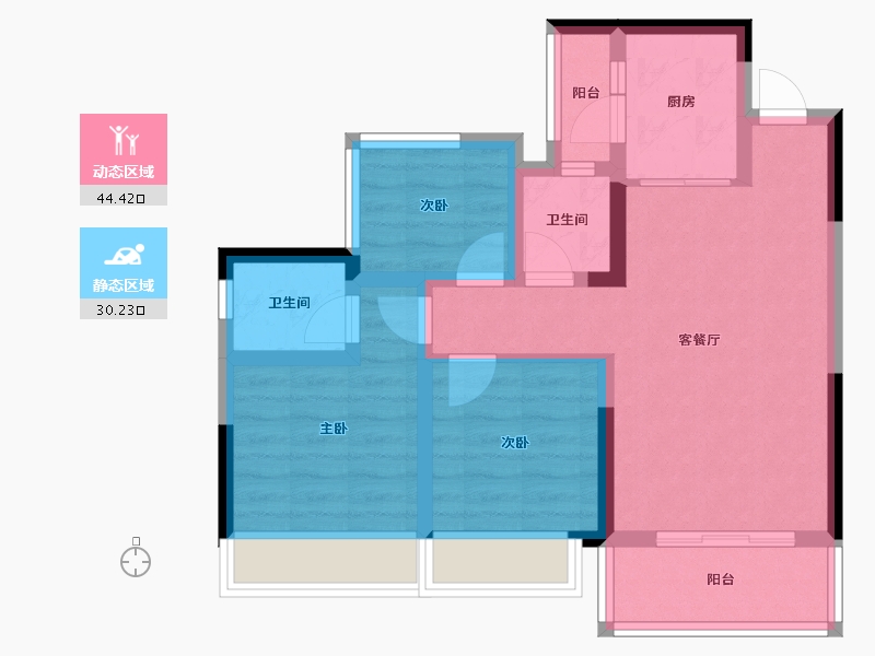 四川省-内江市-远达世纪城-65.00-户型库-动静分区