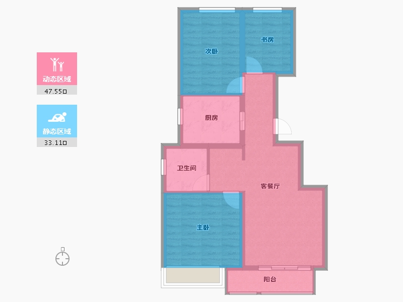 北京-北京市-万科霎庐-72.00-户型库-动静分区