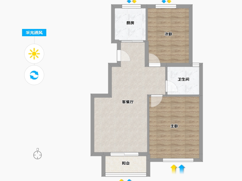 河北省-唐山市-均和宸玥府-62.10-户型库-采光通风