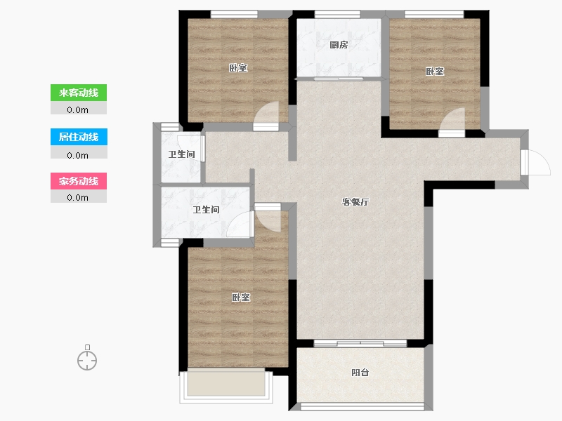 河南省-洛阳市-京熙帝景3期-86.78-户型库-动静线