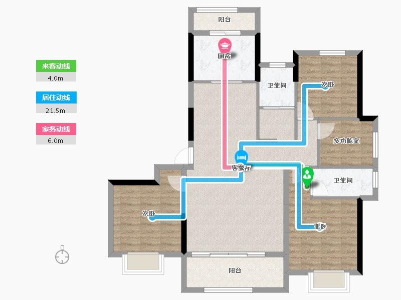 江西省-九江市-宇龙湖畔花园-100.84-户型库-动静线