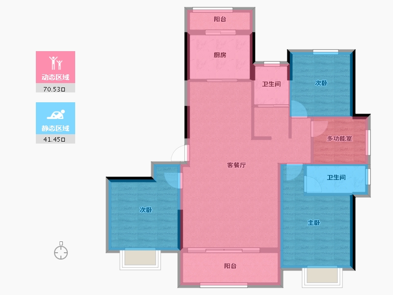 江西省-九江市-宇龙湖畔花园-100.84-户型库-动静分区