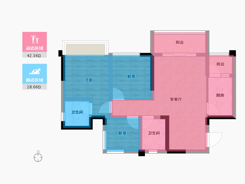 四川省-内江市-远达世纪城-61.70-户型库-动静分区