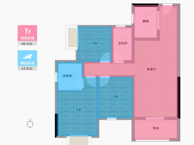 广西壮族自治区-南宁市-中国铁建凤岭国际城-72.04-户型库-动静分区