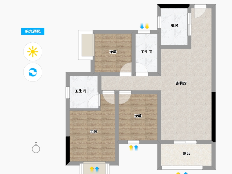 广西壮族自治区-南宁市-中国铁建凤岭国际城-72.04-户型库-采光通风