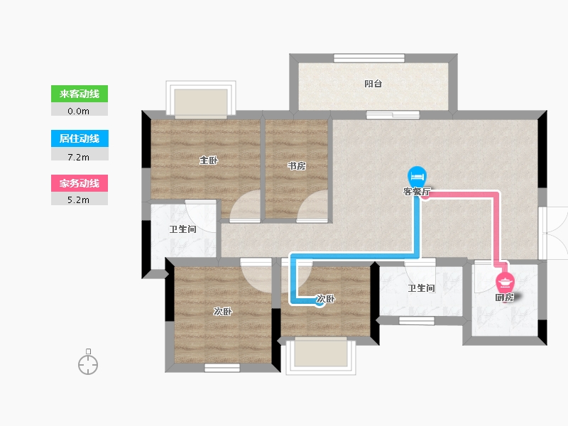 四川省-遂宁市-和喜·公园里-69.32-户型库-动静线