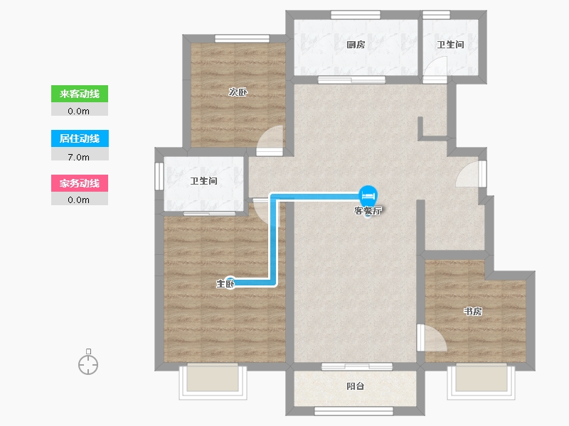 河北省-唐山市-铂海锦绣府-87.65-户型库-动静线