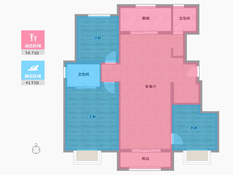 河北省-唐山市-铂海锦绣府-87.65-户型库-动静分区