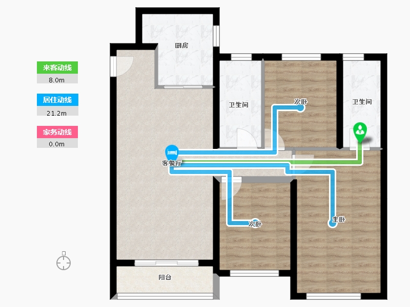 河北省-唐山市-六合骏府-90.12-户型库-动静线