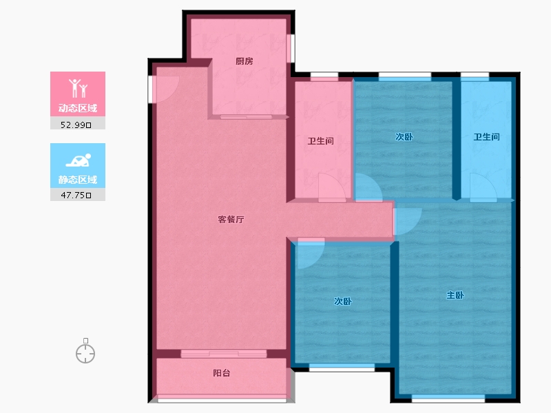 河北省-唐山市-六合骏府-90.12-户型库-动静分区