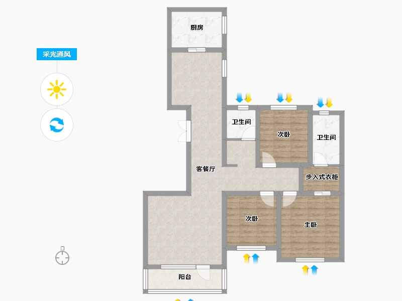 新疆维吾尔自治区-乌鲁木齐市-紫金城阅西湖-94.87-户型库-采光通风