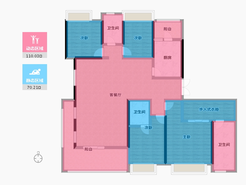 江苏省-南京市-江宸府-160.09-户型库-动静分区