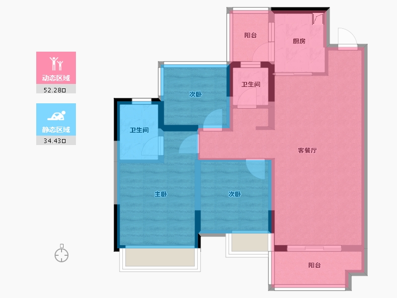 四川省-内江市-昌建君悦府-80.00-户型库-动静分区