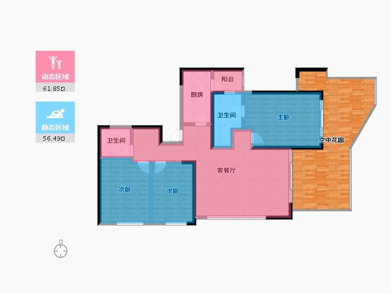 云南省-保山市-翰樘城逸府-140.36-户型库-动静分区