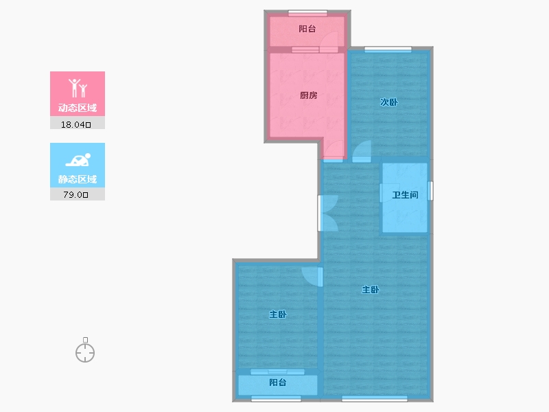 内蒙古自治区-乌兰察布市-天诚云中郡-87.19-户型库-动静分区