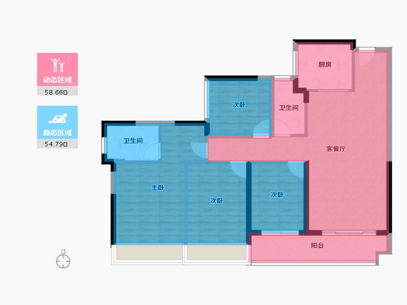 广东省-佛山市-龙光天誉-101.88-户型库-动静分区