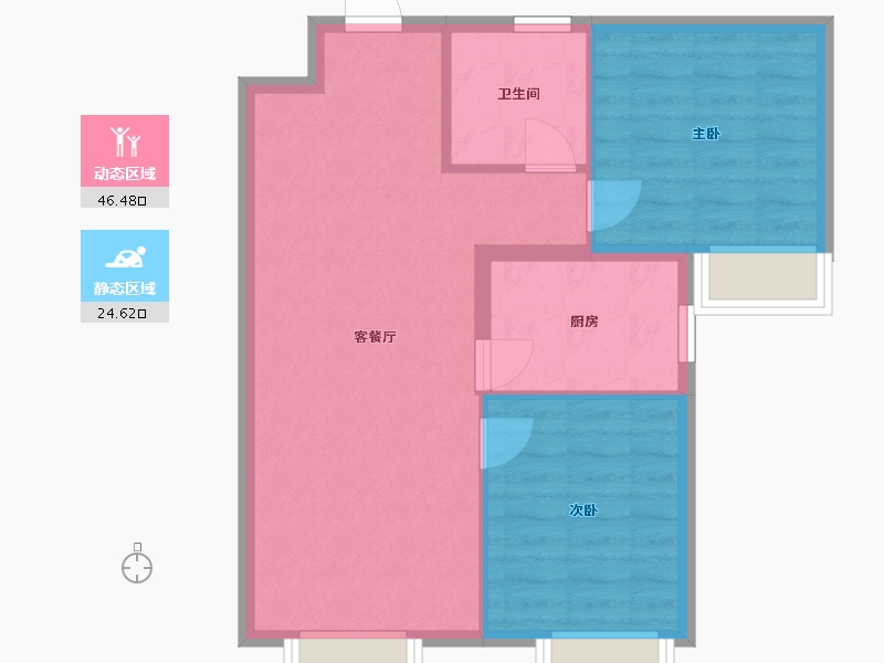 北京-北京市-中海汇智里-64.48-户型库-动静分区