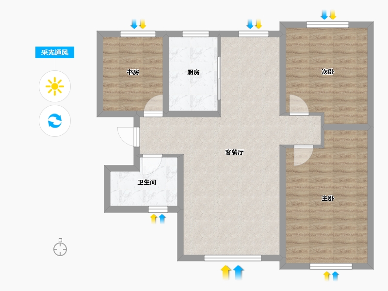 河北省-保定市-舒家苑-84.39-户型库-采光通风