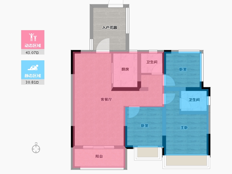 四川省-内江市-远达世纪城-72.16-户型库-动静分区