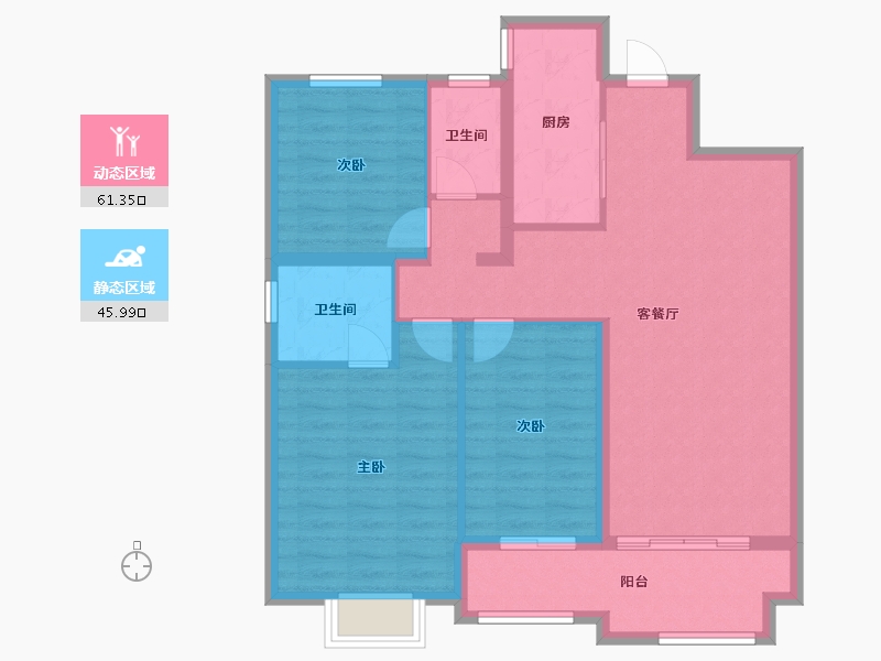 河南省-南阳市-中奥唐河府-96.83-户型库-动静分区