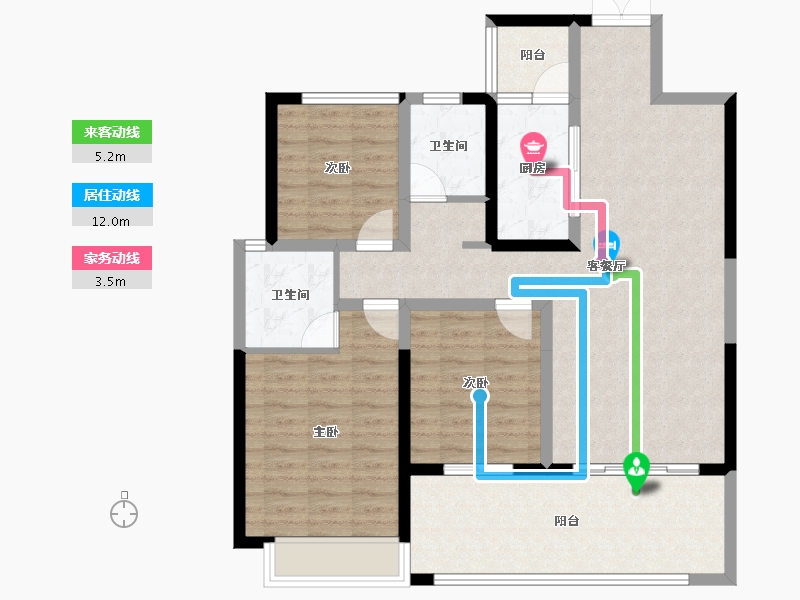 云南省-红河哈尼族彝族自治州-缙颐·云间阙府-101.06-户型库-动静线