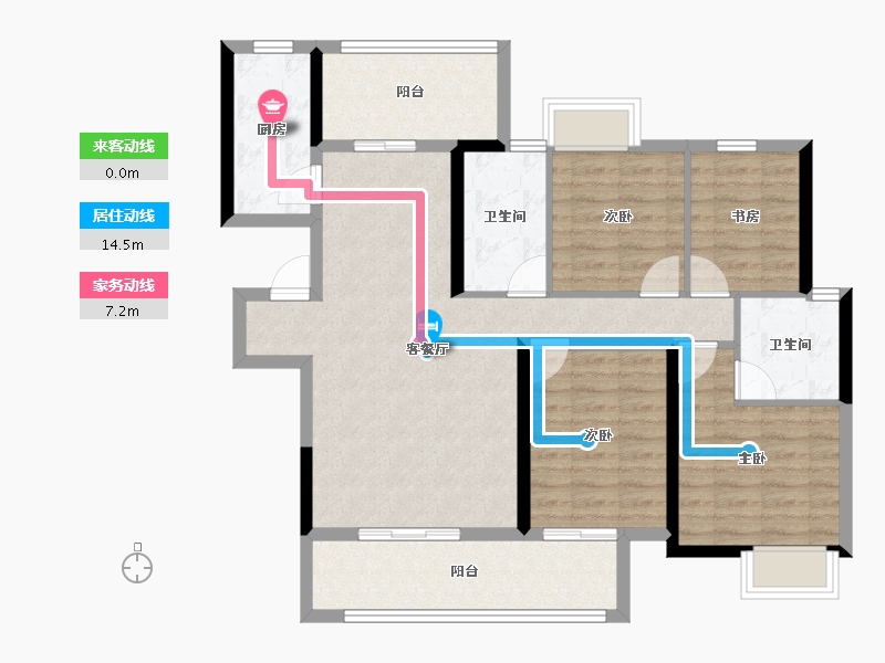 湖南省-娄底市-鑫湘悦璟台-97.77-户型库-动静线