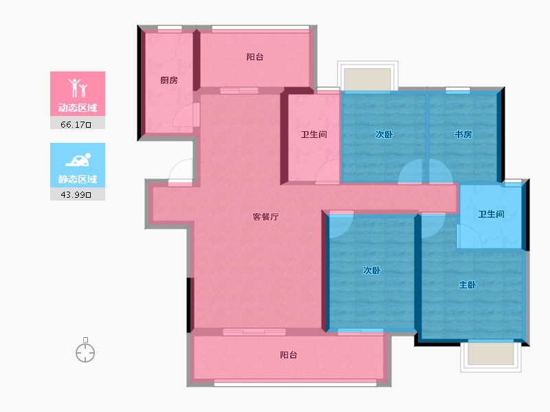 湖南省-娄底市-鑫湘悦璟台-97.77-户型库-动静分区