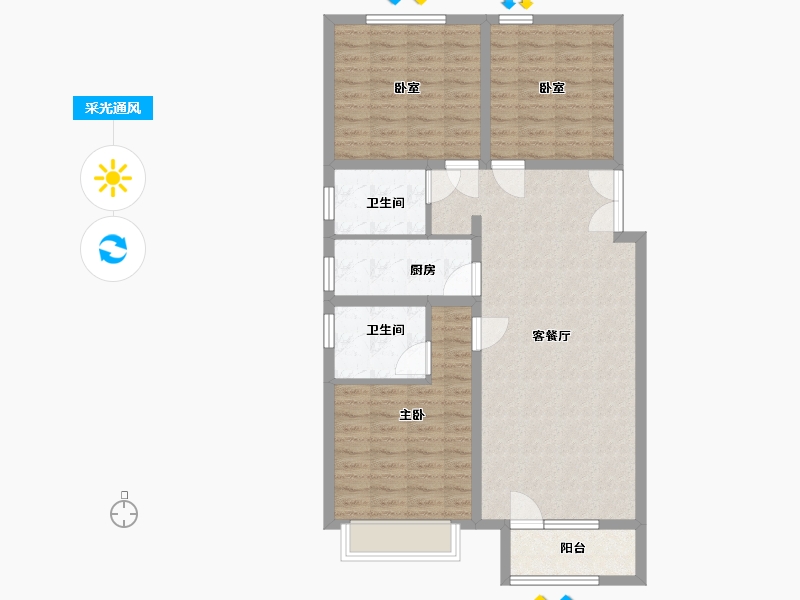 河北省-廊坊市-康城瑞府-99.00-户型库-采光通风