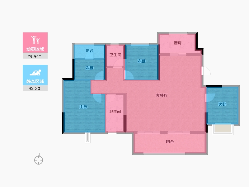 河南省-南阳市-蓝光芙蓉里-113.18-户型库-动静分区