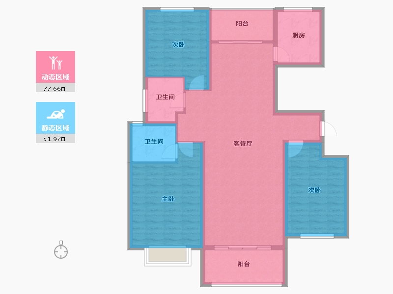 河南省-信阳市-信合史河春天-117.31-户型库-动静分区