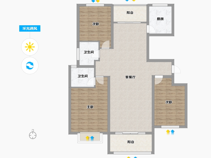 河南省-信阳市-信合史河春天-117.31-户型库-采光通风