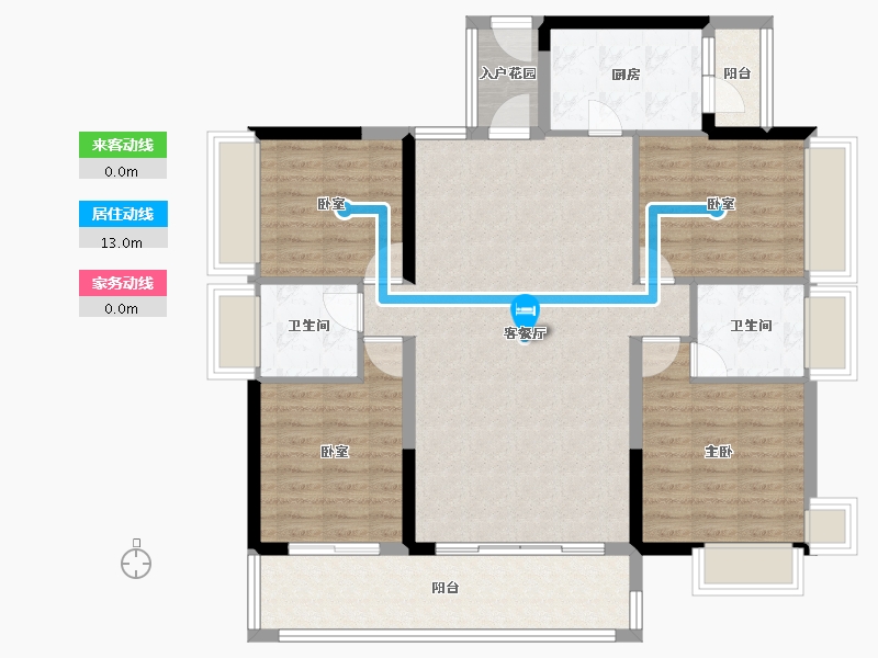 广东省-中山市-樱雪蓝悦湾-114.96-户型库-动静线