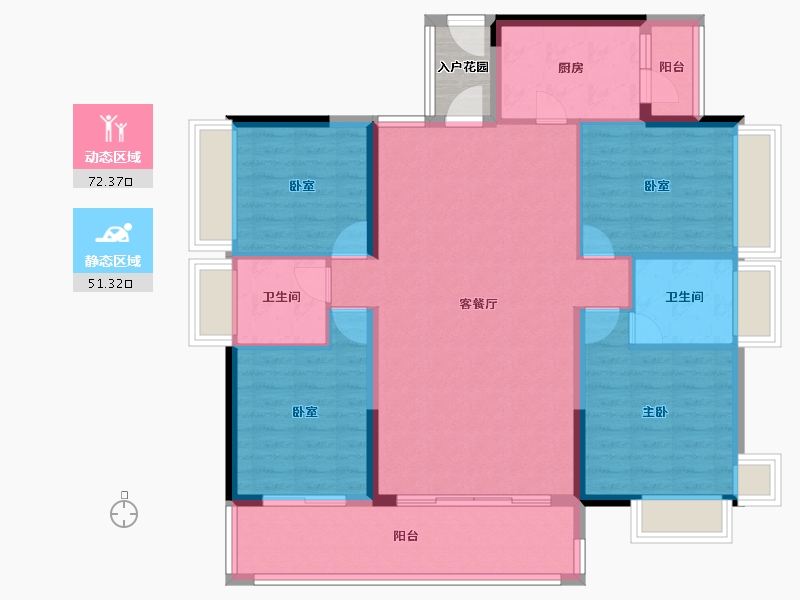 广东省-中山市-樱雪蓝悦湾-114.96-户型库-动静分区