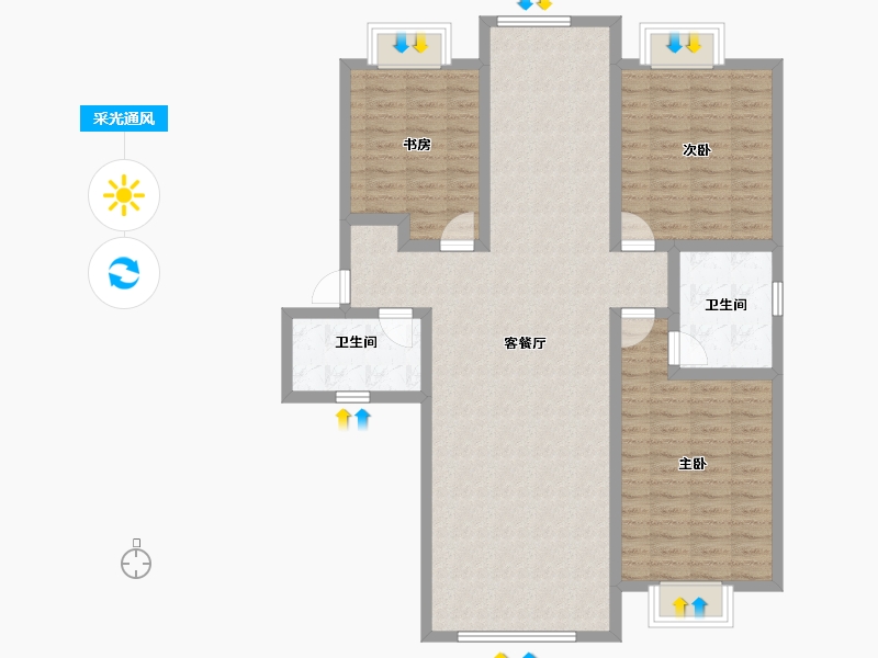 内蒙古自治区-乌兰察布市-兴泰·锦绣华城二期-114.16-户型库-采光通风