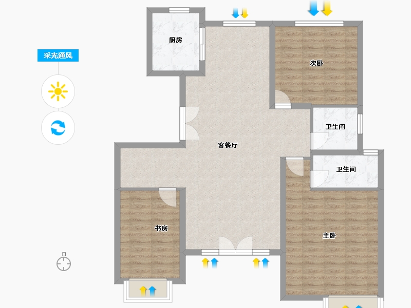 山东省-济宁市-和园-108.00-户型库-采光通风