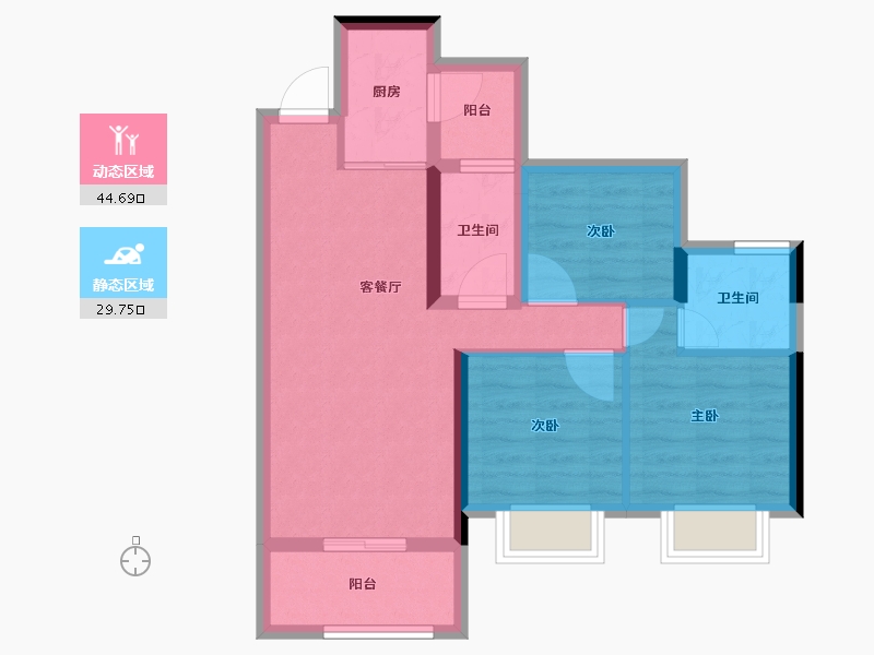 四川省-遂宁市-和喜·公园里-65.39-户型库-动静分区